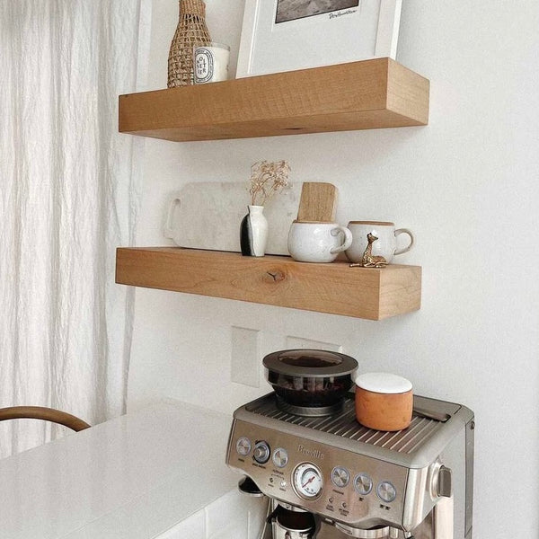 Modern Rustic Deep Floating Shelves 8" Deep by 3" tall